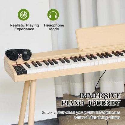 Teclado digital para piano de 88 teclas semiponderado, piano eléctrico de tamaño completo para principiantes, con soporte de partitura, pedal, adaptador de corriente, modo de auriculares,