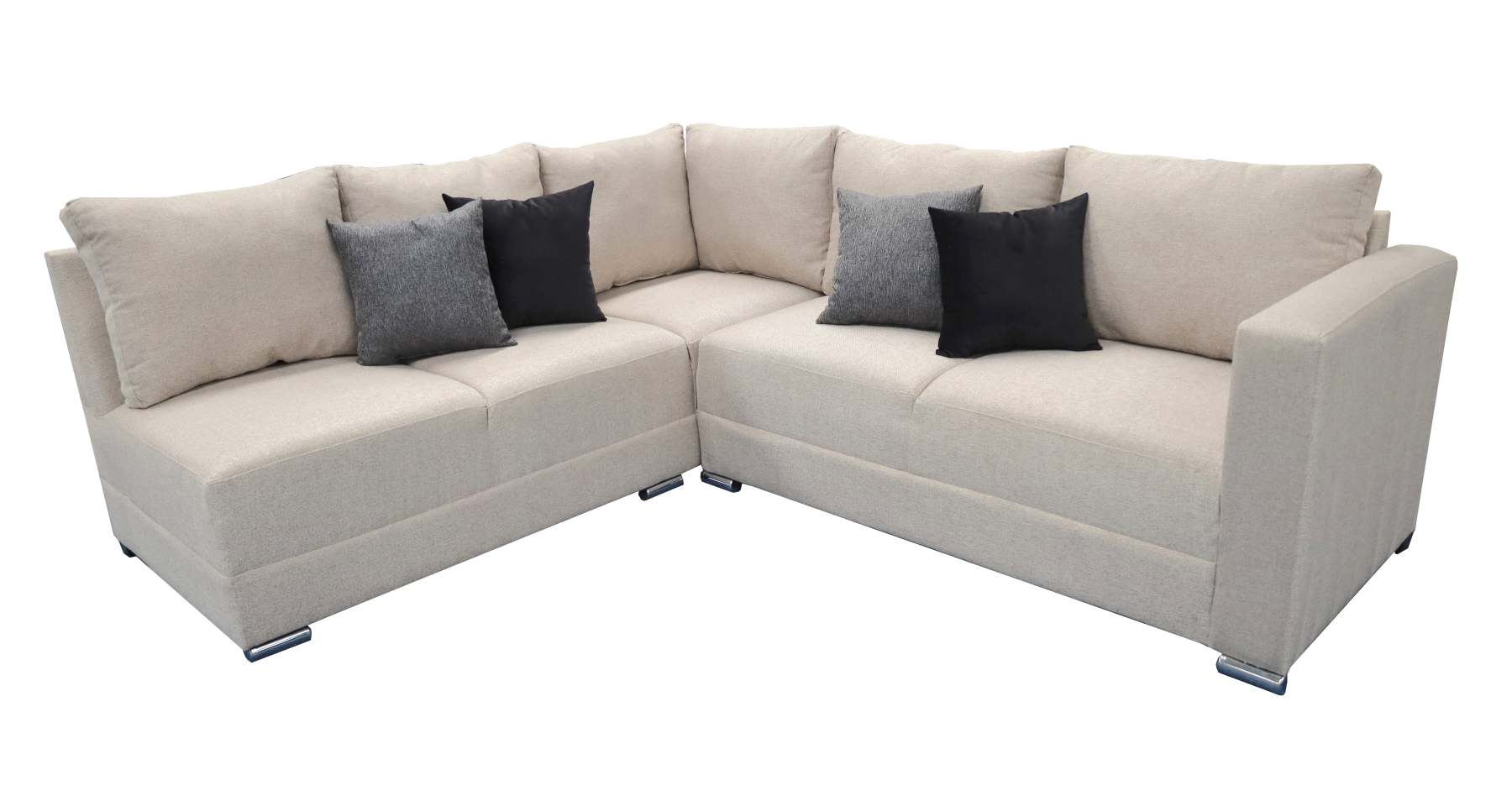 Sala esquinera en U El Bazar Store modelo Corbel gris oxford 4 salas en 1