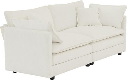 Neylory - Sofá de dos plazas con 2 almohadas para sala de estar, recámara, departamento, 2 plazas de felpilla para asiento profundo