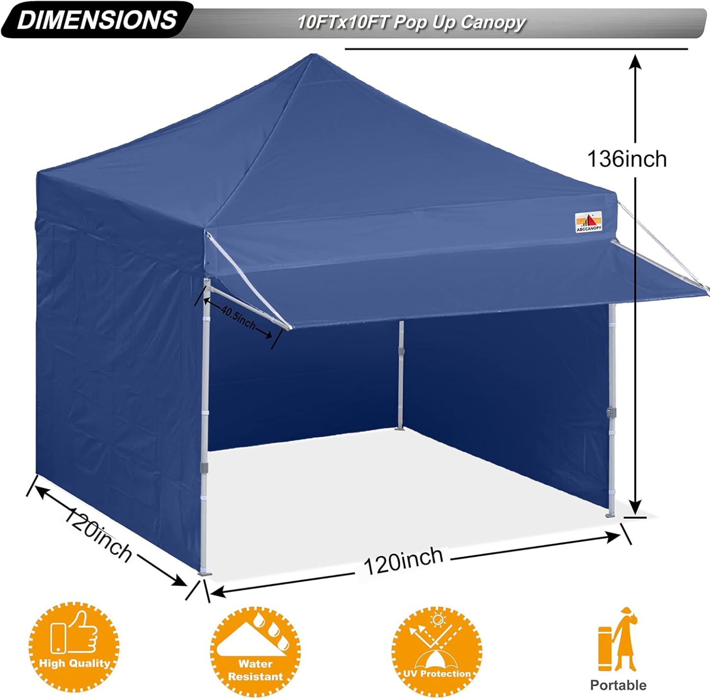 ABCCANOPY Kingkong-Series - Juego de Dosel instantáneo Comercial de 10 x 10 pies (Incluye Bolsa de Transporte de 30 Colores), Azul (Sky Blue)