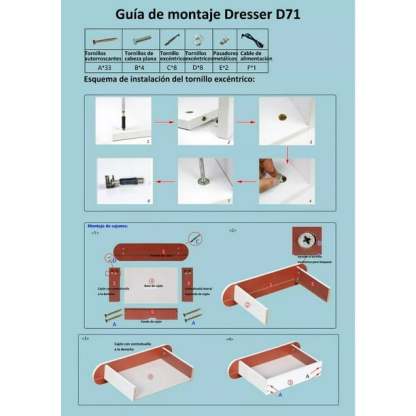 Tocador De Dormitorio Con Espejo Led Cajone Compacto Moderno