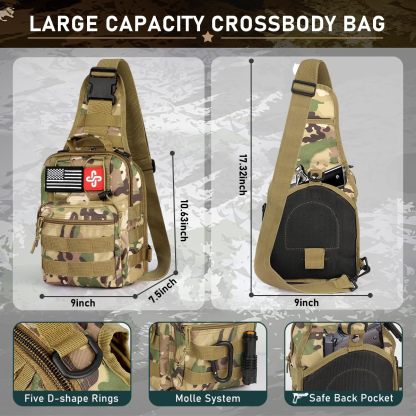 Kit de supervivencia, 262 piezas de equipo de supervivencia y suministros con bolsa de primeros auxilios y bolsa cruzada, kit de emergencia con tienda, martillo de hacha de campamento, pala de