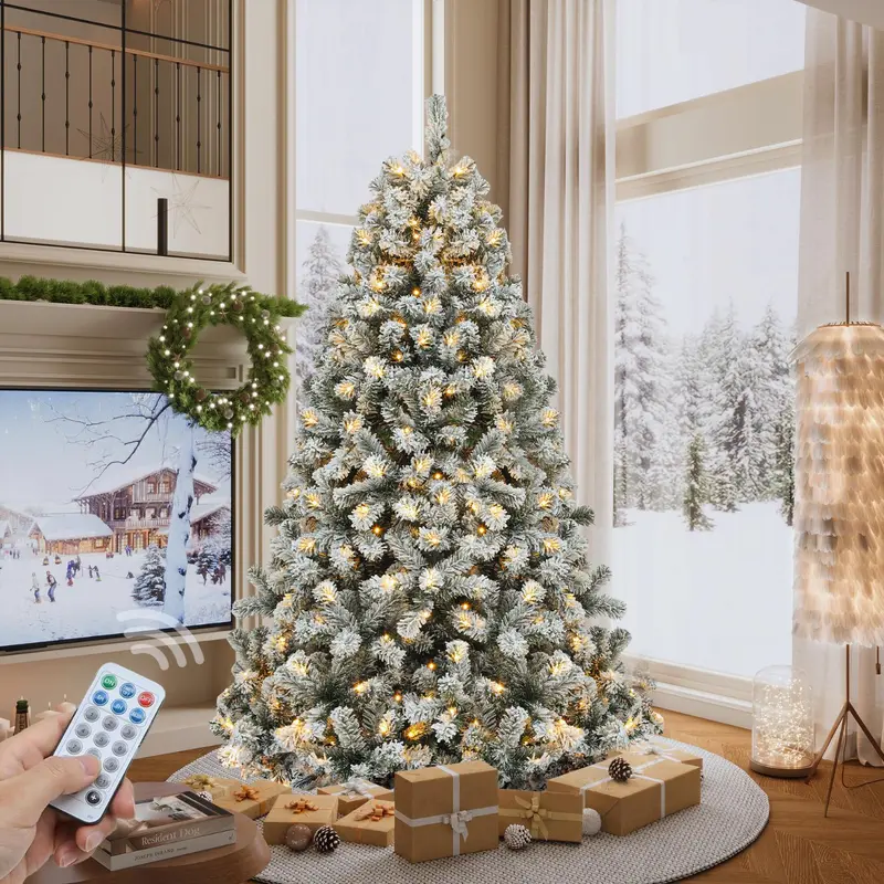 Árbol de Navidad YITAHOME Preiluminado con 11 Modos de Luz y Regalos Especiales