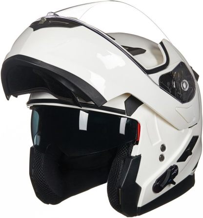 ILM - Casco de Motocicleta Modular Integrado con Bluetooth, con protección Solar para Mp3, Modelo 953/953 Pro