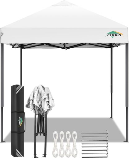 COBIZI - Toldo desplegable de 10 x 20 Pulgadas con 6 Paredes Laterales, toldo Impermeable para Eventos al Aire última intervensión, UPF 50+ cenador portátil para Fiestas, Playa, Camping, Boda,