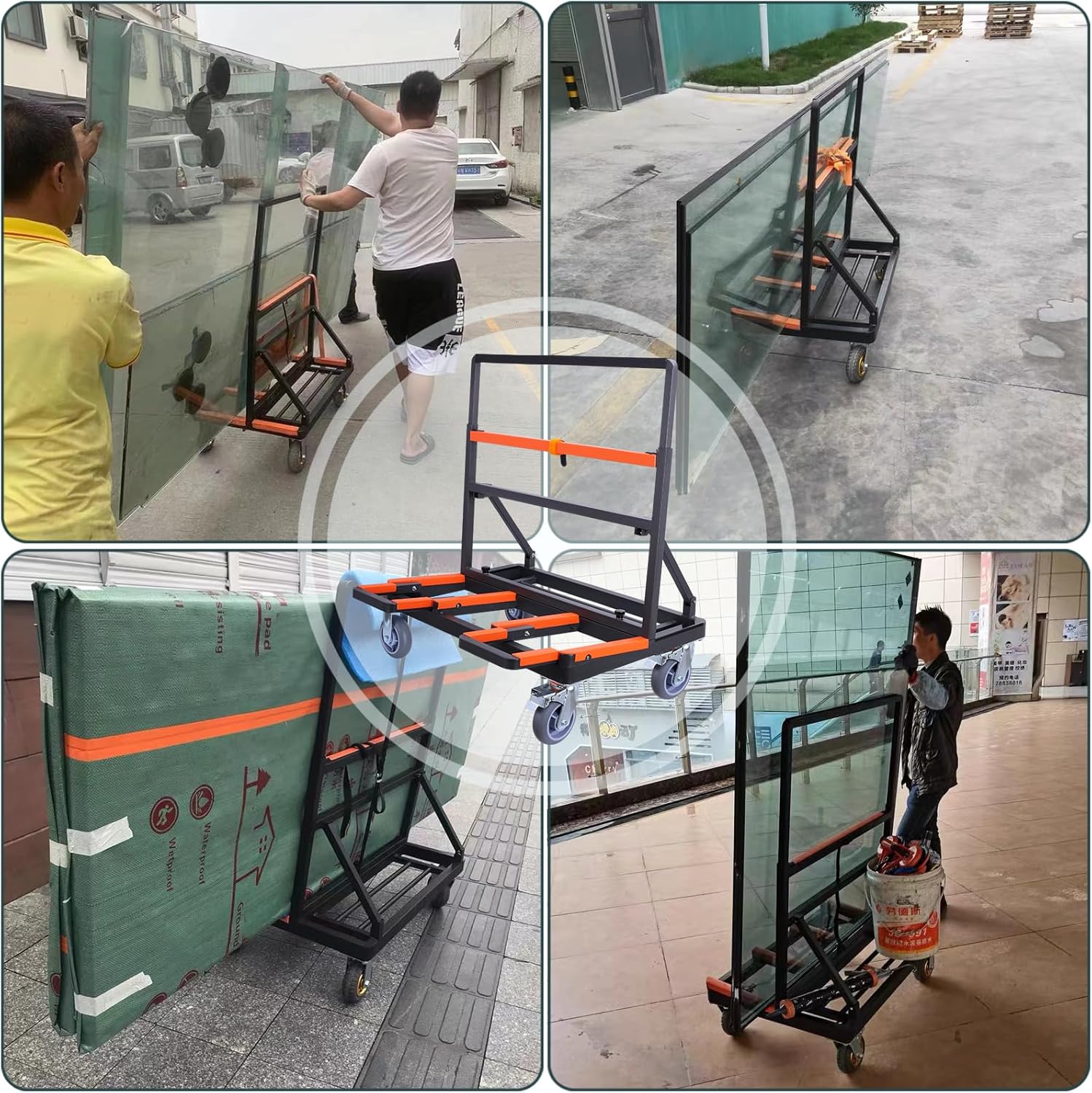 Carrito plegable para paneles de yeso, resistente, carga de plataforma de yeso de 2000 libras, carrito de panel con cubierta grande extendida, panel de madera contrachapada de madera contrachapada y