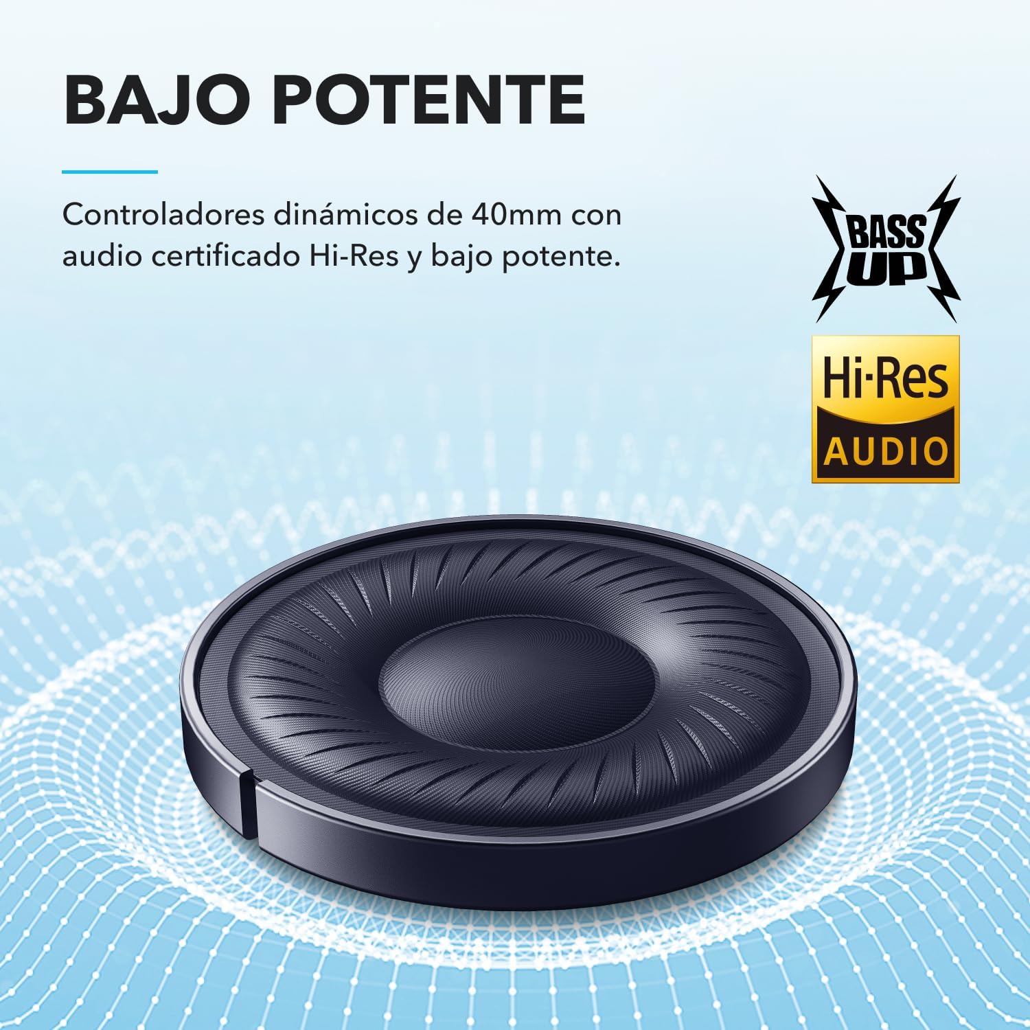 Soundcore Audífonos Inalámbricos Diadema Q20i, Cancelación de Ruido Activa Híbrida, Bluetooth, 40H ANC, Alta Resolución, Big Bass, App, Transparencia, Viajes