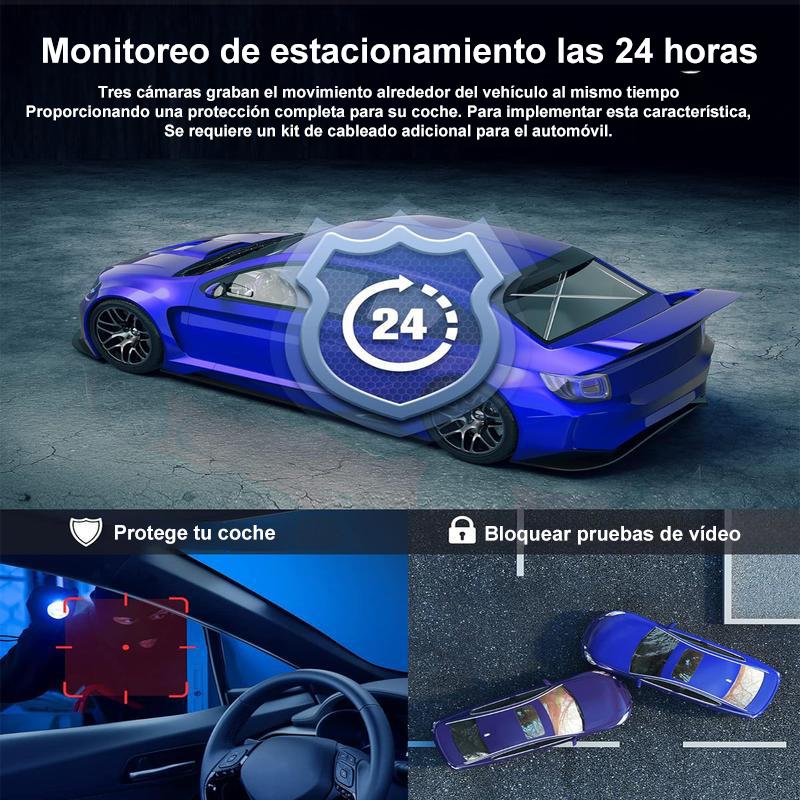 【QPJ】2026 nueva grabadora de conducción 4K Tarjeta de 64GB incorporada súper visión nocturna 170 ° gran angular Grabación en bucle de 24 horas, regalo de vacaciones