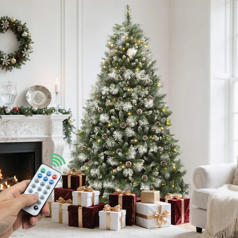 Árbol de Navidad YITAHOME Preiluminado con 11 Modos de Luz y Regalos Especiales