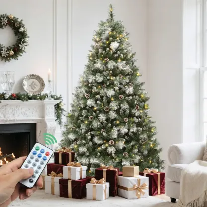 Árbol de Navidad YITAHOME Preiluminado con 11 Modos de Luz y Regalos Especiales