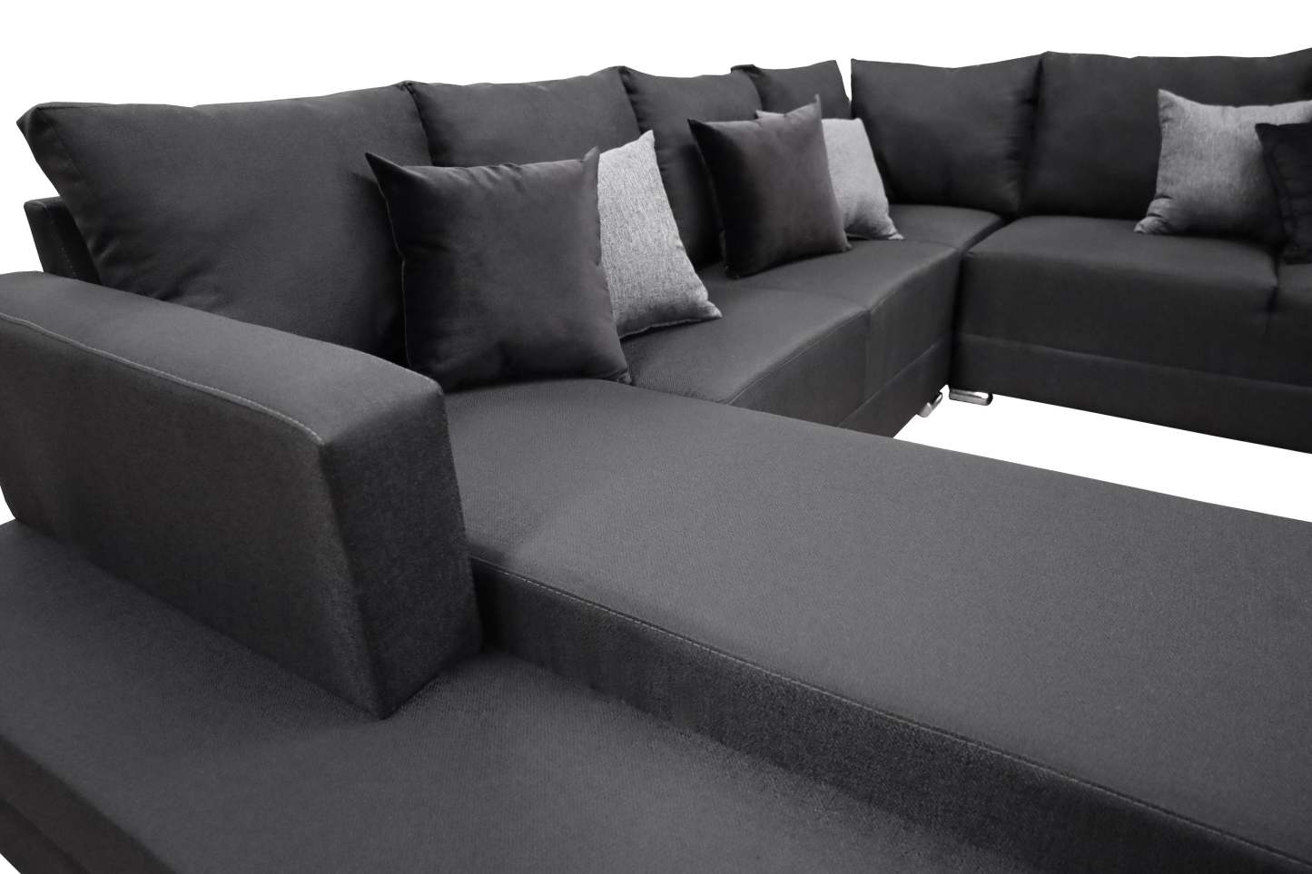 Sala esquinera en U El Bazar Store modelo Corbel gris oxford 4 salas en 1