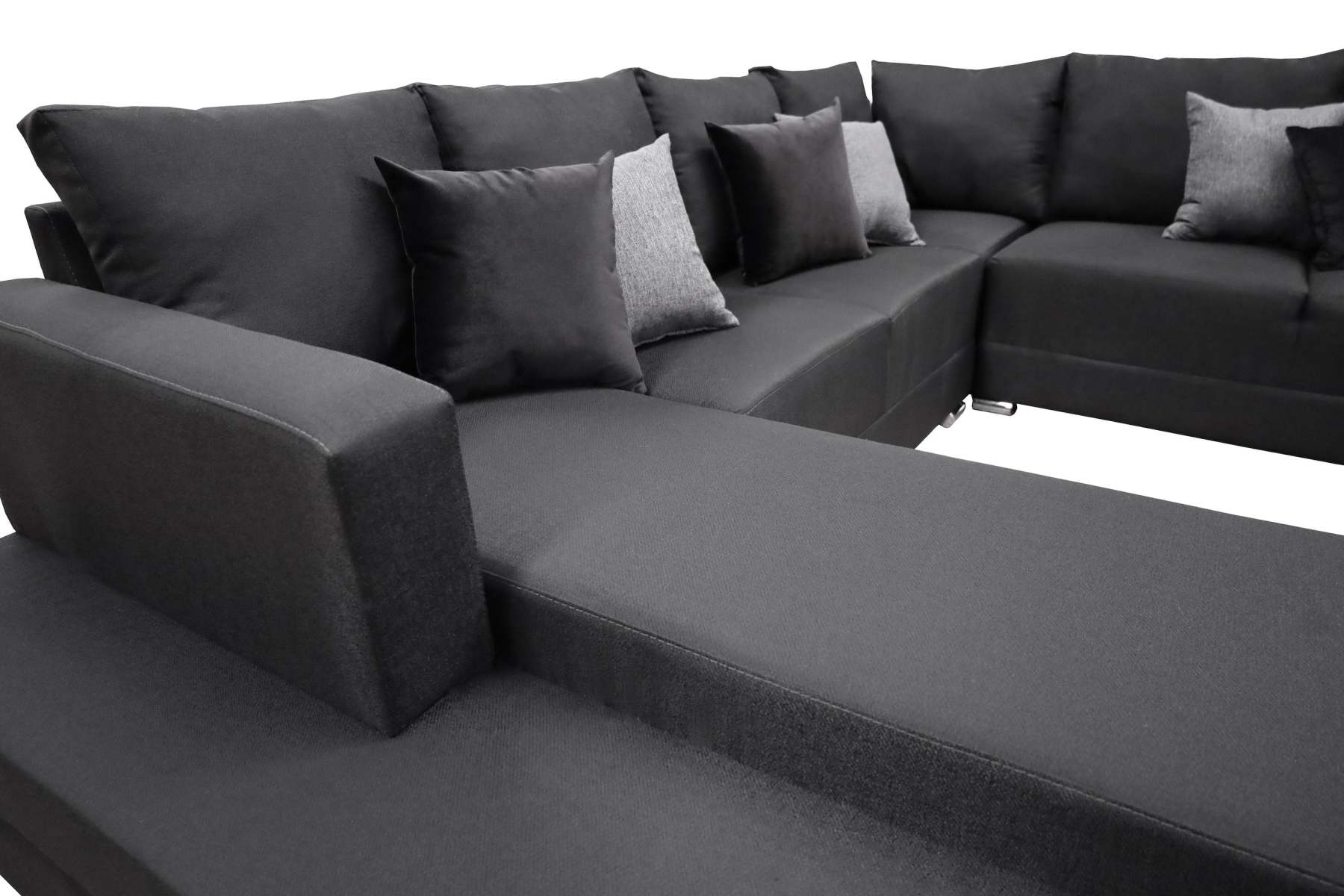 Sala esquinera en U El Bazar Store modelo Corbel gris oxford 4 salas en 1