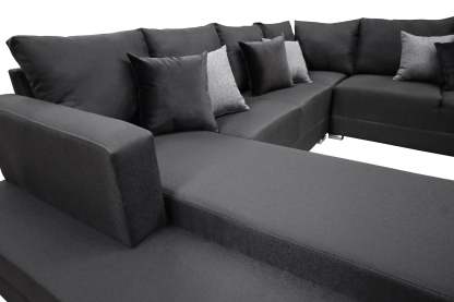 Sala esquinera en U El Bazar Store modelo Corbel gris oxford 4 salas en 1