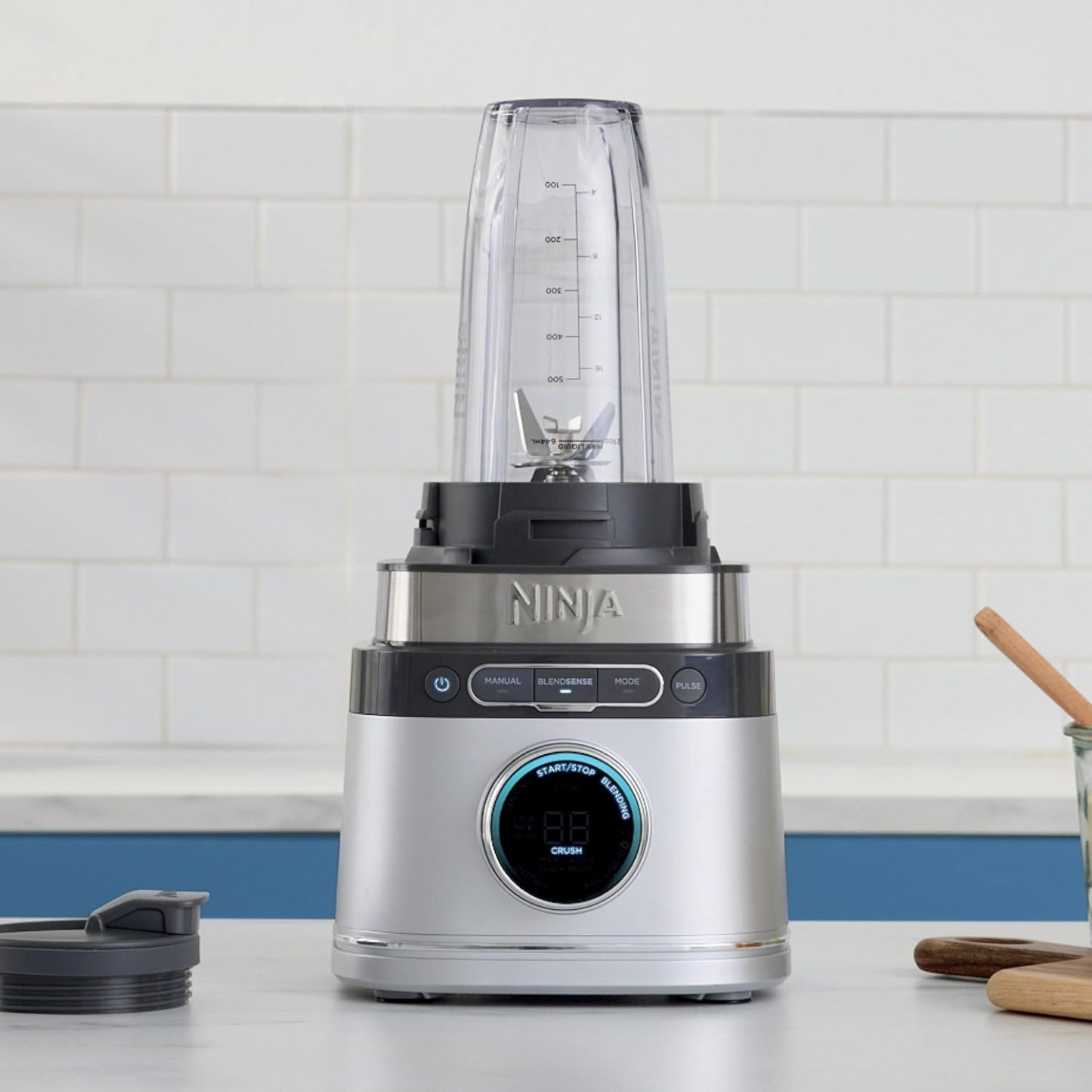 NINJA Detect Duo, Licuadora de Velocidades, con Vaso Personal, BlendSense, Profesional, Preajustable a un Solo Toque, Cuchillas Total Crushing, Velocidad Variable, Plateado, TB300LAA (Reacondicionado)