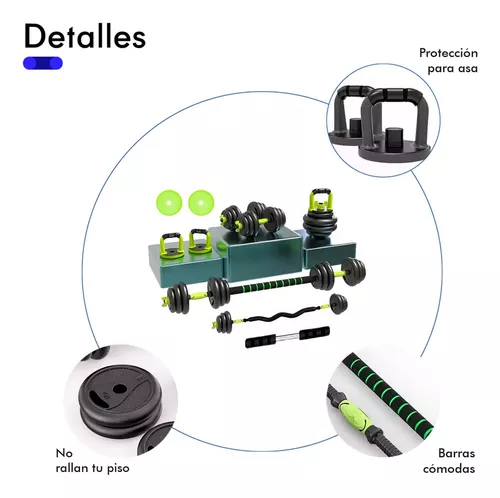 Set gym mancuernas 20kg color verde neón Black Mamut