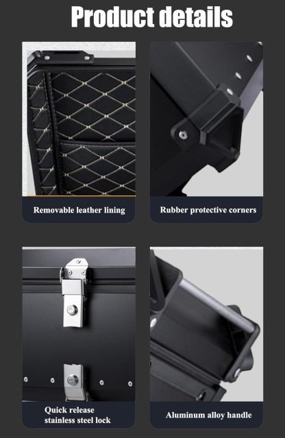 LWCHUANG - Caja superior para motocicleta, caja trasera de aleación de aluminio de 28 L, caja superior impermeable para motocicleta con bloqueo de seguridad y herramientas de instalación, adecuada