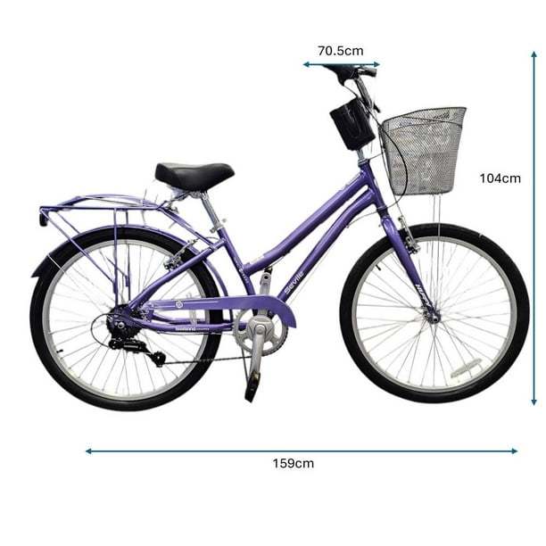 Bicicleta Urbana Huffy Seville Rodada 24 Morado