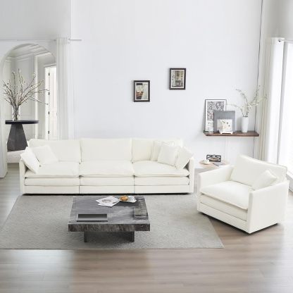 Neylory - Sofá de dos plazas con 2 almohadas para sala de estar, recámara, departamento, 2 plazas de felpilla para asiento profundo