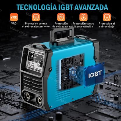 Máquina de Soldar Inverter 2 en 1, 350A, Dual Voltaje 110V/220V, MMA/TIG, Control Digital, Arco Estable con Funciones de Protección y Sistema de Disipación de Calor Eficiente