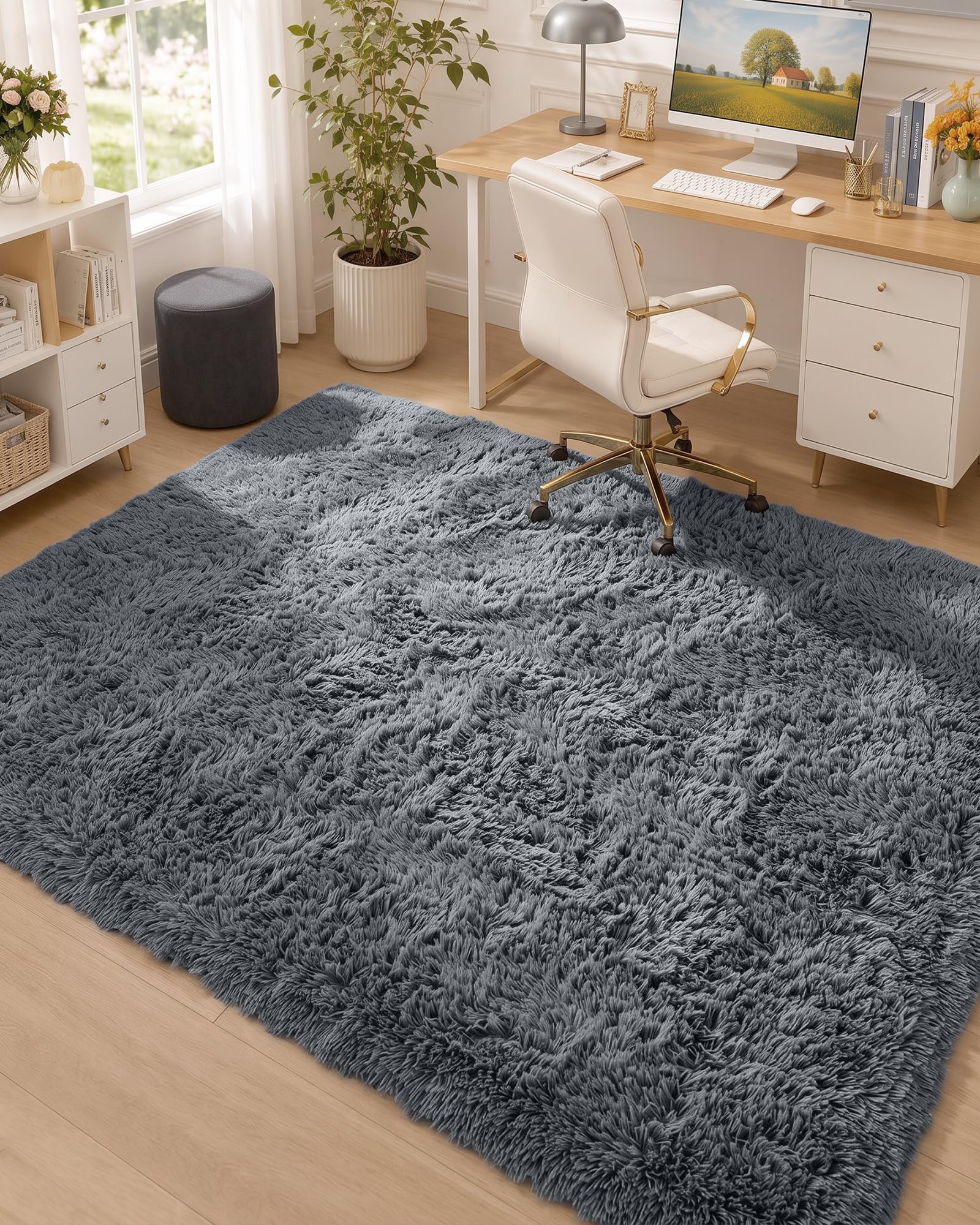 OLANLY - Alfombras de área grande lavables a máquina, 9 x 12 pies (274 x 366 cm), para sala de estar, recámara, alfombra suave y esponjosa para junto a la cama, alfombra de piso interior para niños y