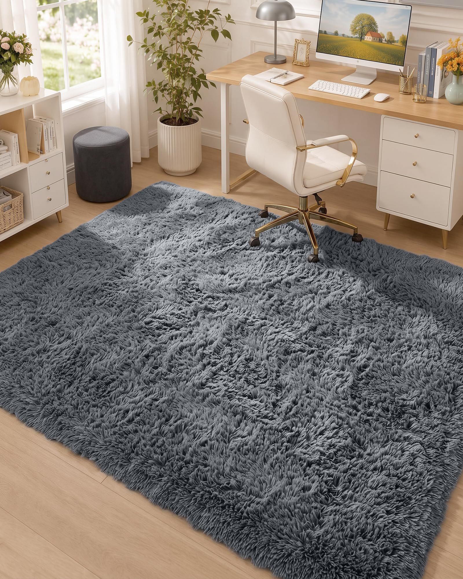 OLANLY - Alfombras de área grande lavables a máquina, 9 x 12 pies (274 x 366 cm), para sala de estar, recámara, alfombra suave y esponjosa para junto a la cama, alfombra de piso interior para niños y