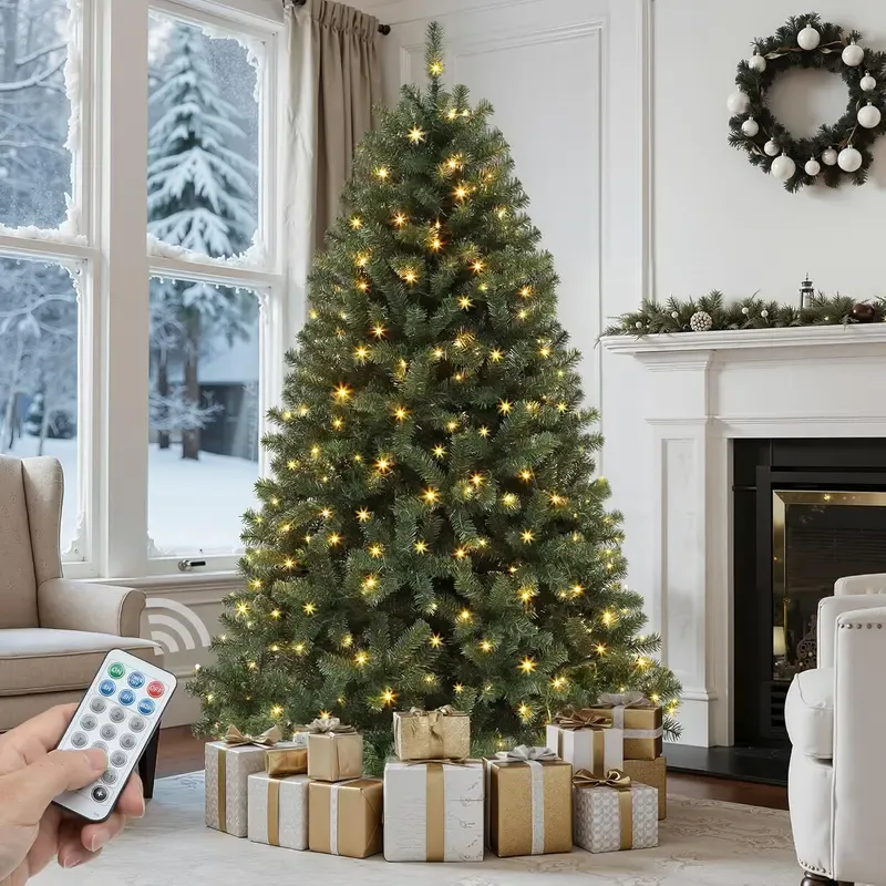 Árbol de Navidad YITAHOME Preiluminado con 11 Modos de Luz y Regalos Especiales