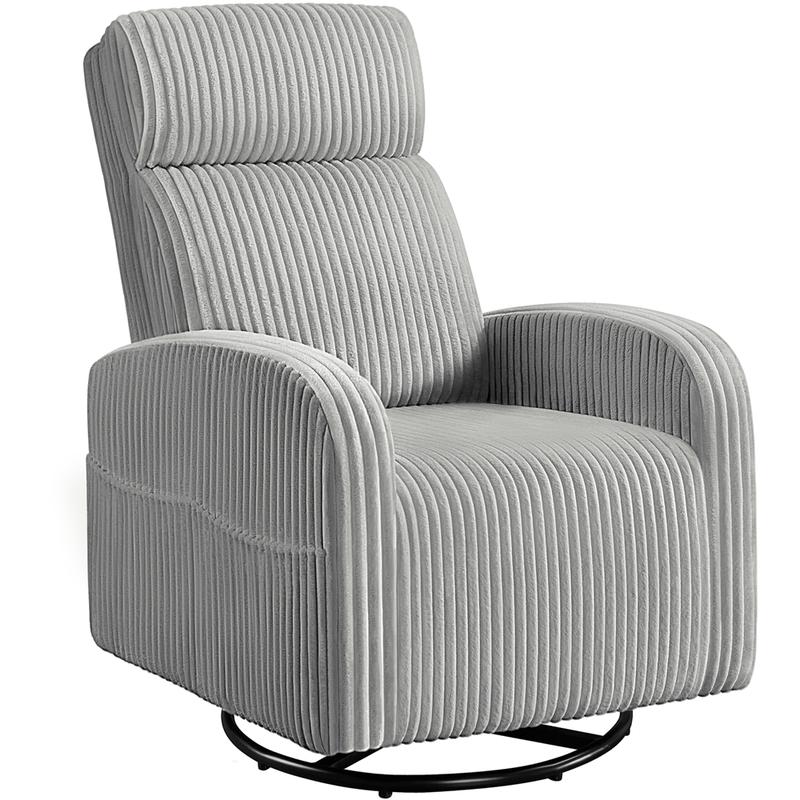 Sillón Giratorio de Lactancia de Pana con Bolsillos Laterales y Espuma de Alta Densidad