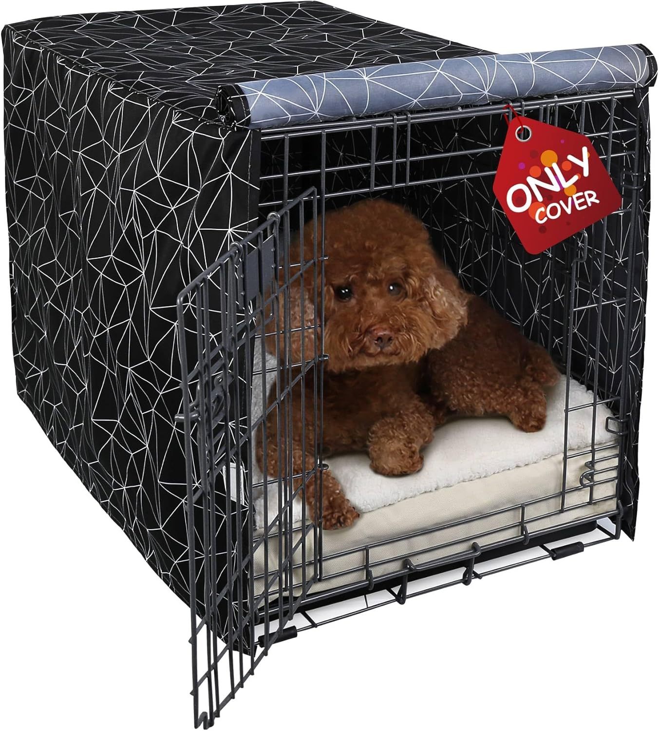 Explore Land Funda para jaula de perro de 42 pulgadas, funda de poliéster duradera para perrera de mascotas, ajuste universal para jaula de perro de alambre 1 (negro)