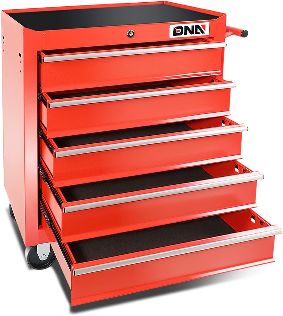 DNA MOTORING - Gabinete de Herramientas con Ruedas de plástico con Sistema de Bloqueo con Llave, Azul, TOOLS-00486