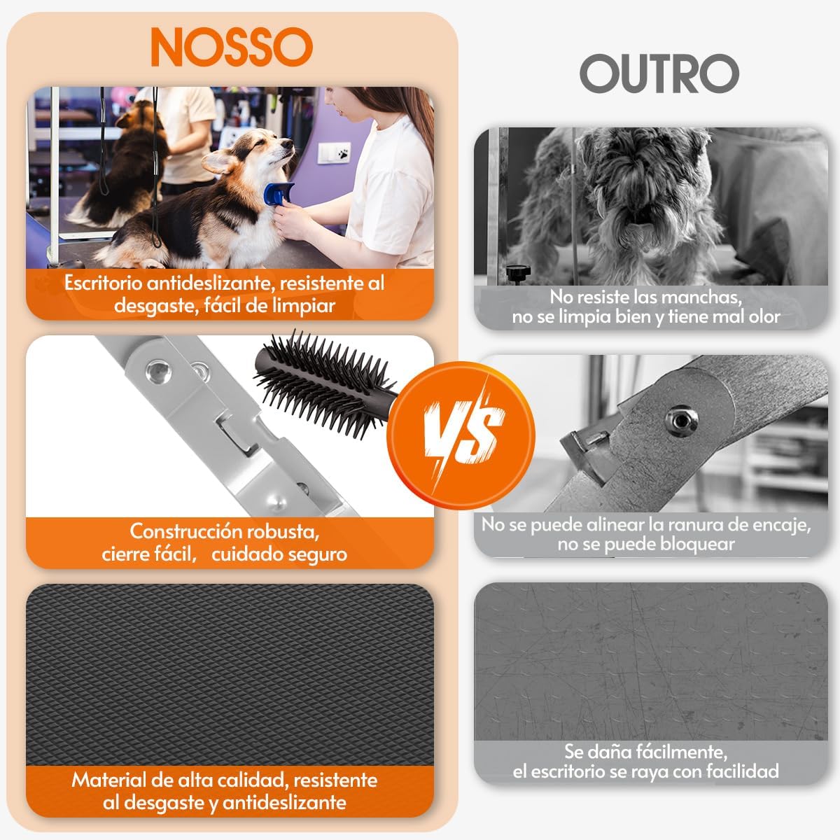 Mesa Estetica Canina, Mesa de Aseo Plegable para Mascotas en Casa, Mesa de Aseo para Perros de 36 Pulgadas, Mesa de Aseo Profesional para Mascotas