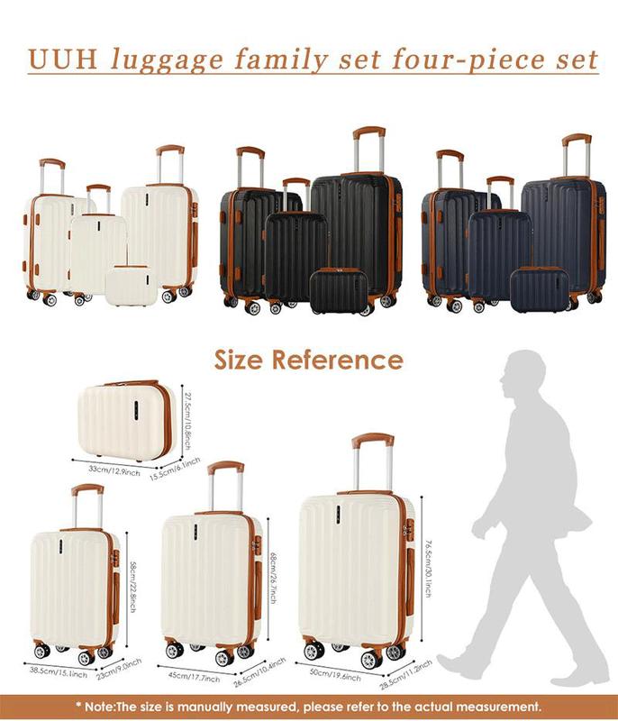 Juegos de equipaje (4 piezas) con cerraduras TSA - maleta para viaje, equipaje rígido, cerradura TSA, ruedas giratorias, carcasa rígida, ligero