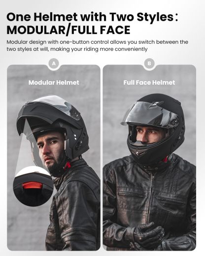 ILM - Casco de Motocicleta Modular Integrado con Bluetooth, con protección Solar para Mp3, Modelo 953/953 Pro