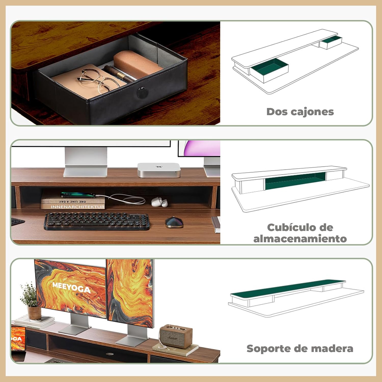 Meeyoga Escritorio Elevable Eléctrico - Mesa Vertical de 55 x 24 Pulgadas con Estante de Almacenamiento, Mesa Sentada con Paneles de Empalme, Estación de Trabajo Ergonómico Lifting Table