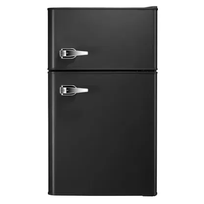 R.W.FLAME Puerta doble 3.2 Cu. Pie. Frigorífico compacto Mini frigorífico con congelador