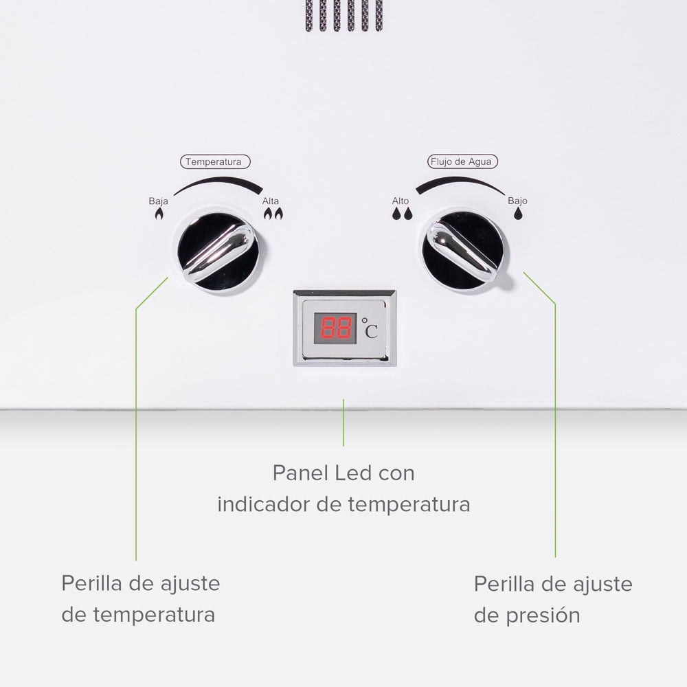 Calentador de Agua 6 Litros AVERA Boiler de Paso Gas Natural para 1 Servicio AVERA C6LNAT Calentador de Paso Uso Exclusivo Gas Natural