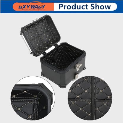 GXYWADY - Carcasa superior para motocicleta, 55L-X, color plata, aleación de aluminio, caja trasera para motocicleta, con espacio amplio y aspecto fresco, caja trasera para maletero de motocicleta,