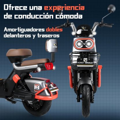 HONEYWHALE KC PRO Bicicleta Electrica para Adultos, Moto Electrica con Alarma, Potencia Motor Hasta 800W, Velocidad Máxima 45KM/H, Autonomía 60KM, Compatible con Desbloqueo NFC