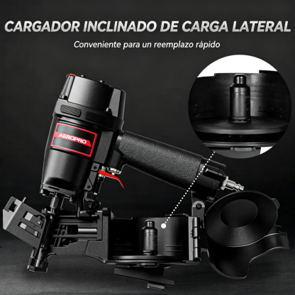 Clavadora neumática de bobina para techos AerPro CN45N de 15 grados, pistola de clavos para tejas asfálticas, cargador para 120 clavos