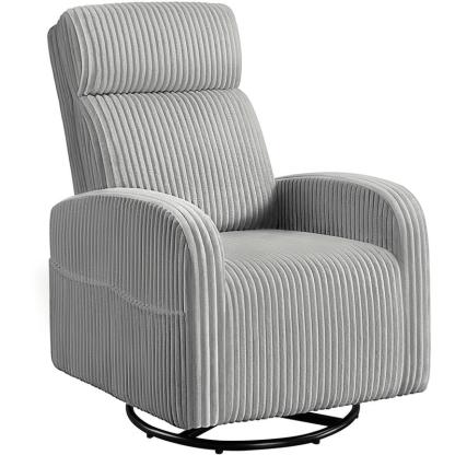 Sillón Giratorio de Lactancia de Pana con Bolsillos Laterales y Espuma de Alta Densidad