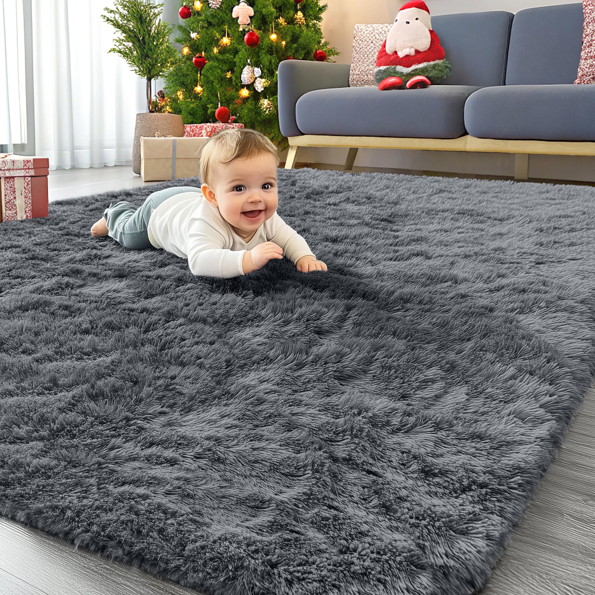 OLANLY - Alfombras de área grande lavables a máquina, 9 x 12 pies (274 x 366 cm), para sala de estar, recámara, alfombra suave y esponjosa para junto a la cama, alfombra de piso interior para niños y