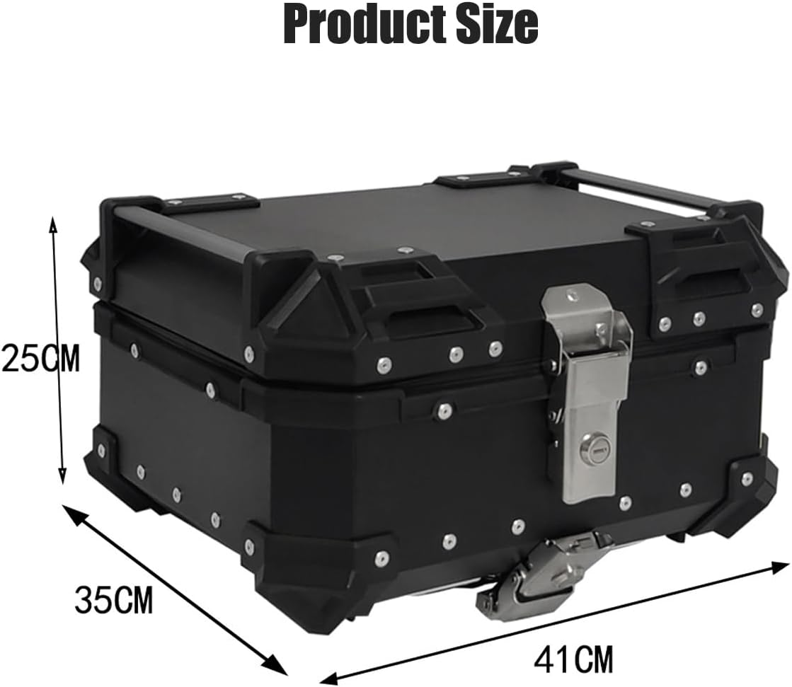 LWCHUANG - Caja superior para motocicleta, caja trasera de aleación de aluminio de 28 L, caja superior impermeable para motocicleta con bloqueo de seguridad y herramientas de instalación, adecuada