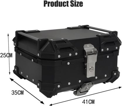 LWCHUANG - Caja superior para motocicleta, caja trasera de aleación de aluminio de 28 L, caja superior impermeable para motocicleta con bloqueo de seguridad y herramientas de instalación, adecuada