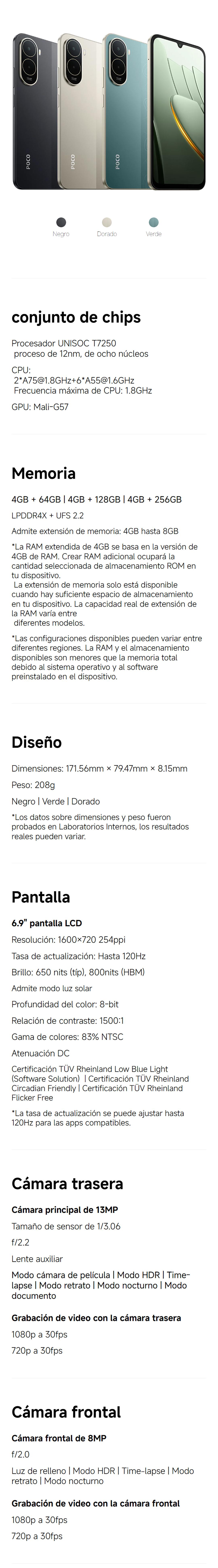 POCO C81 Pro con Redmi Buds 6 Play GRATIS | Pantalla inmersiva de 6.9" | Bater&iacute;a de 6000mAh (t&iacute;p) | Poderoso procesador de ocho n&uacute;cleos | Dise&ntilde;o delgado y sofisticado | C&aacute;mara dual de 13MP con AI