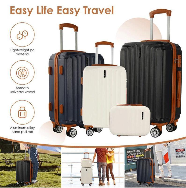 Juegos de equipaje (4 piezas) con cerraduras TSA - maleta para viaje, equipaje rígido, cerradura TSA, ruedas giratorias, carcasa rígida, ligero