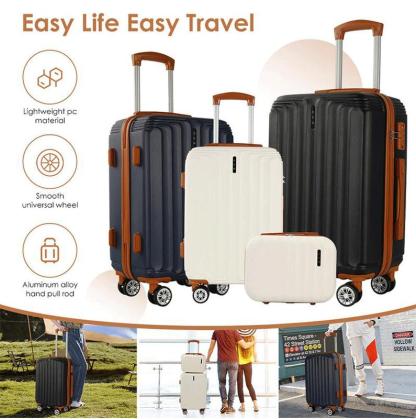Juegos de equipaje (4 piezas) con cerraduras TSA - maleta para viaje, equipaje rígido, cerradura TSA, ruedas giratorias, carcasa rígida, ligero