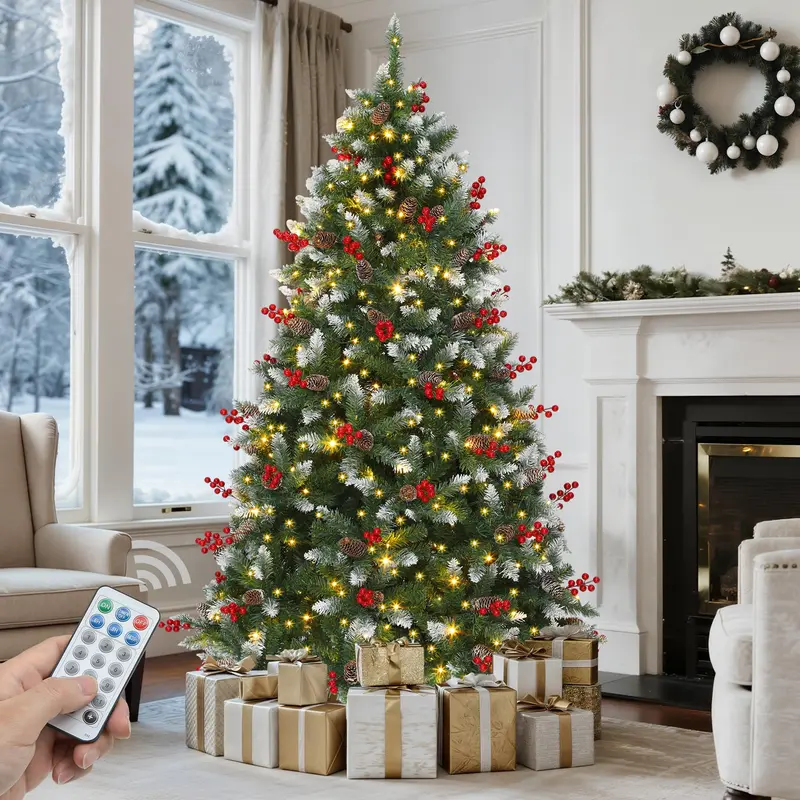 Árbol de Navidad YITAHOME Preiluminado con 11 Modos de Luz y Regalos Especiales