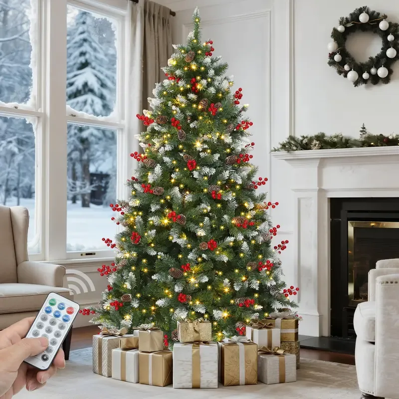 Árbol de Navidad YITAHOME Preiluminado con 11 Modos de Luz y Regalos Especiales