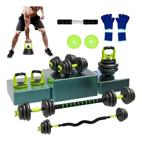 Set gym mancuernas 20kg color verde neón Black Mamut