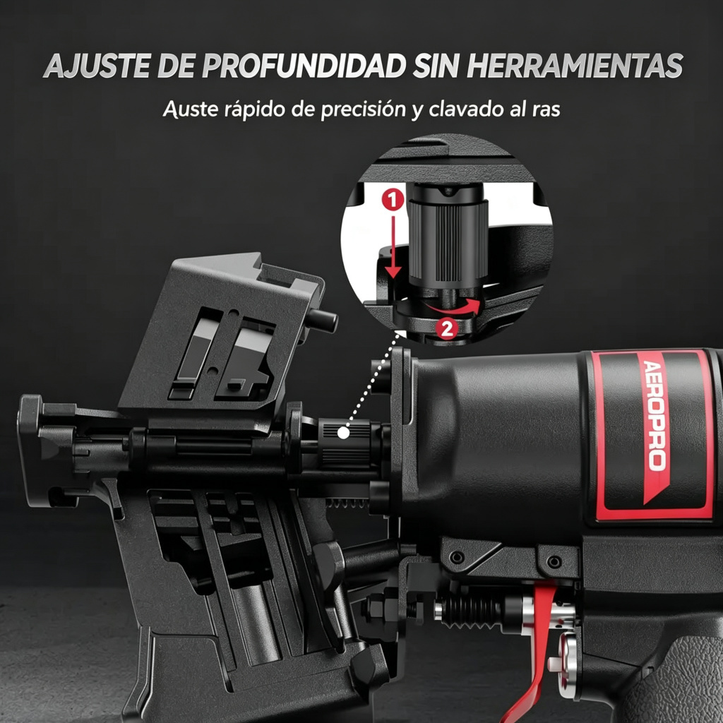 Clavadora neumática de bobina para techos AerPro CN45N de 15 grados, pistola de clavos para tejas asfálticas, cargador para 120 clavos