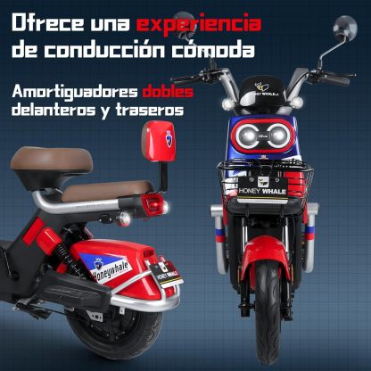 HONEYWHALE KC PRO Bicicleta Electrica para Adultos, Moto Electrica con Alarma, Potencia Motor Hasta 800W, Velocidad Máxima 45KM/H, Autonomía 60KM, Compatible con Desbloqueo NFC